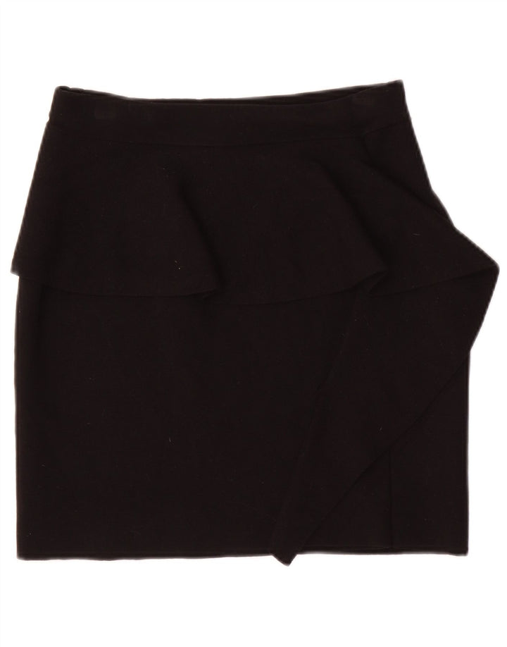 Zara Femme Mini Jupe Peplum Medium W28 Viscose Noir