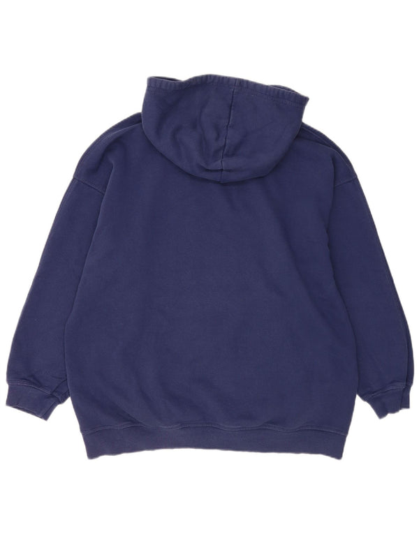 Zara Pull à capuche surdimensionné pour femme UK 10 Petit coton bleu marine