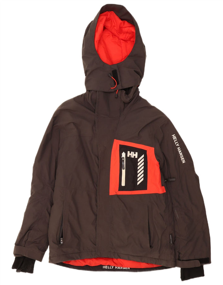 Helly Hansen Veste coupe-vent à capuche pour homme UK 36 Small Gris Colorblock