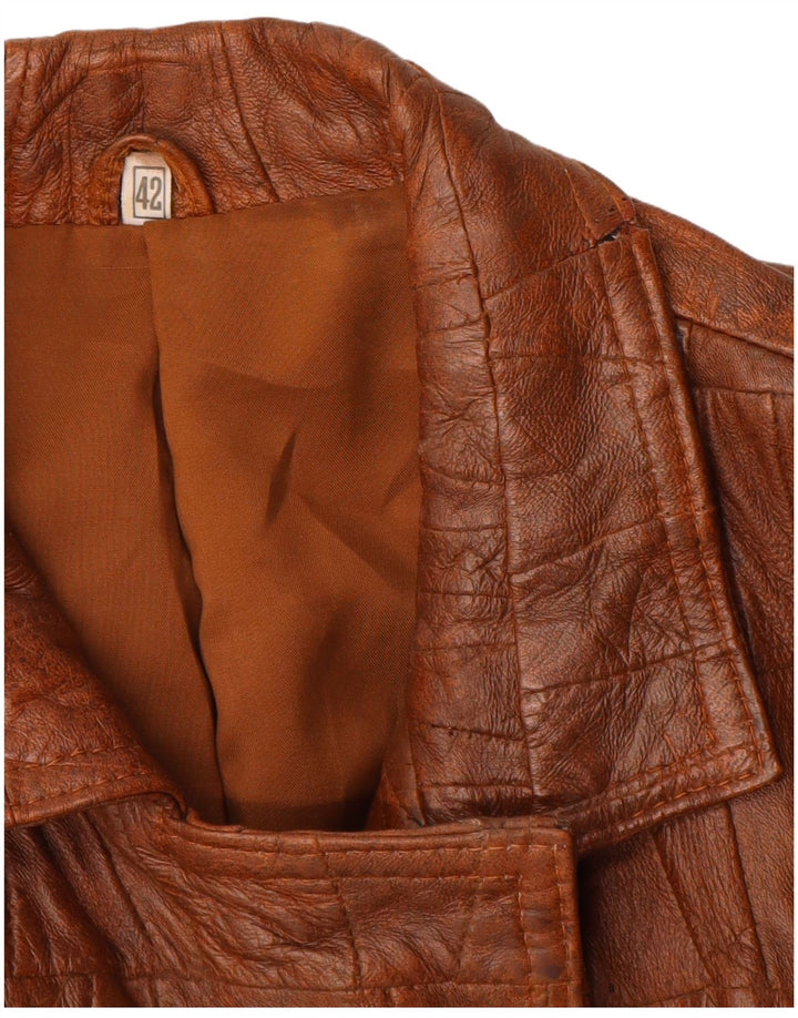 Veste en cuir femme vintage IT 42 Cuir patchwork marron moyen