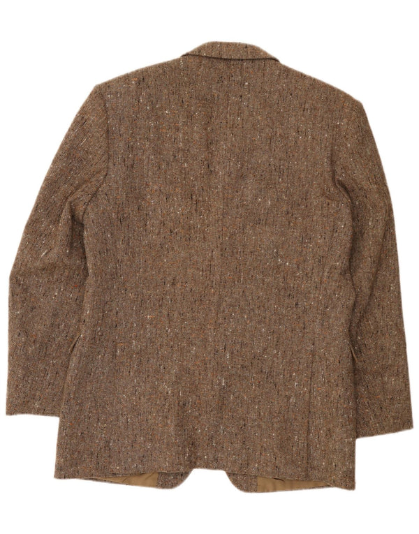 vintage Homme 2 Bouton Blazer Veste UK 38 Moyen Beige Moucheté