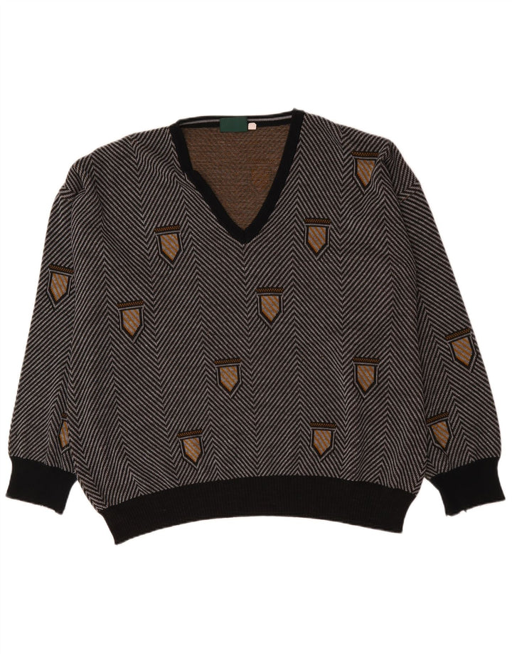 Bentley Pull col V pour homme 3XL Gris Chevron