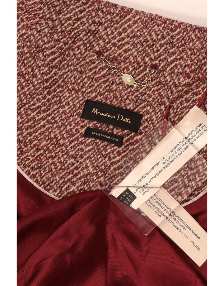 Massimo Dutti Manteau pour femme UK 14 Viscose à chevrons rouge moyen