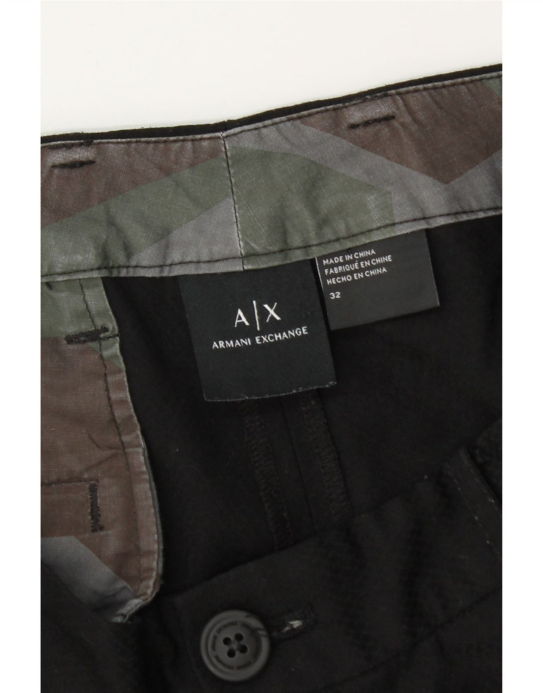 Armani Exchange Pantalon de Costume Pegged Homme W32 L28 Noir Polyester