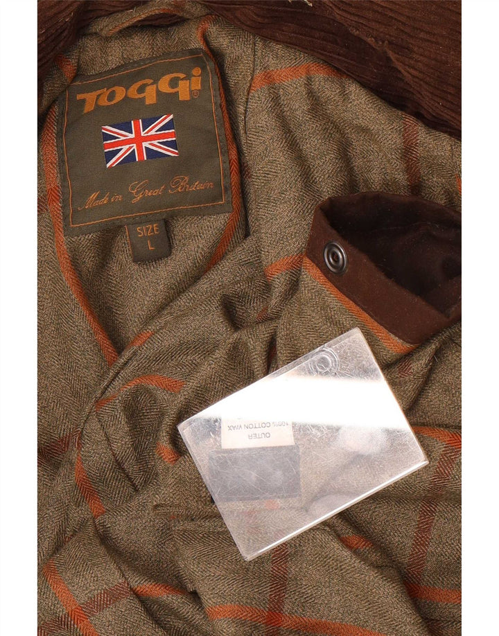 Toggi Manteau surdimensionné en coton ciré pour femme UK 16 Large Marron