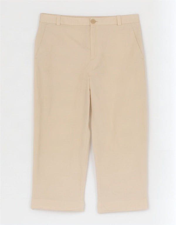 Pantalon court femme Zara XL W32 L24 Lyocell blanc cassé