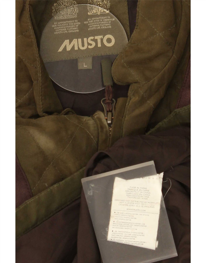 Musto Veste matelassée pour homme UK 40 Large Kaki Colourblock Polyester