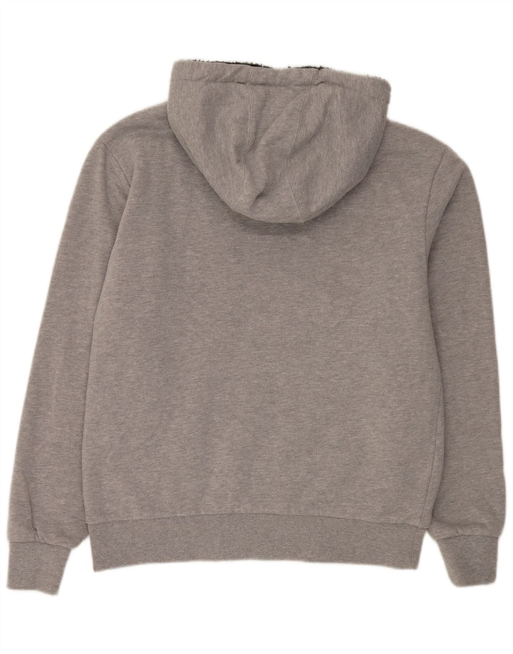 Saltrock Pull à capuche zippé Devon Graphic Sherpa pour homme, gris moyen, rétro