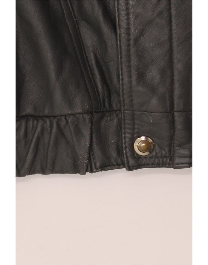 veste en cuir homme vintage IT 56 3XL Noir