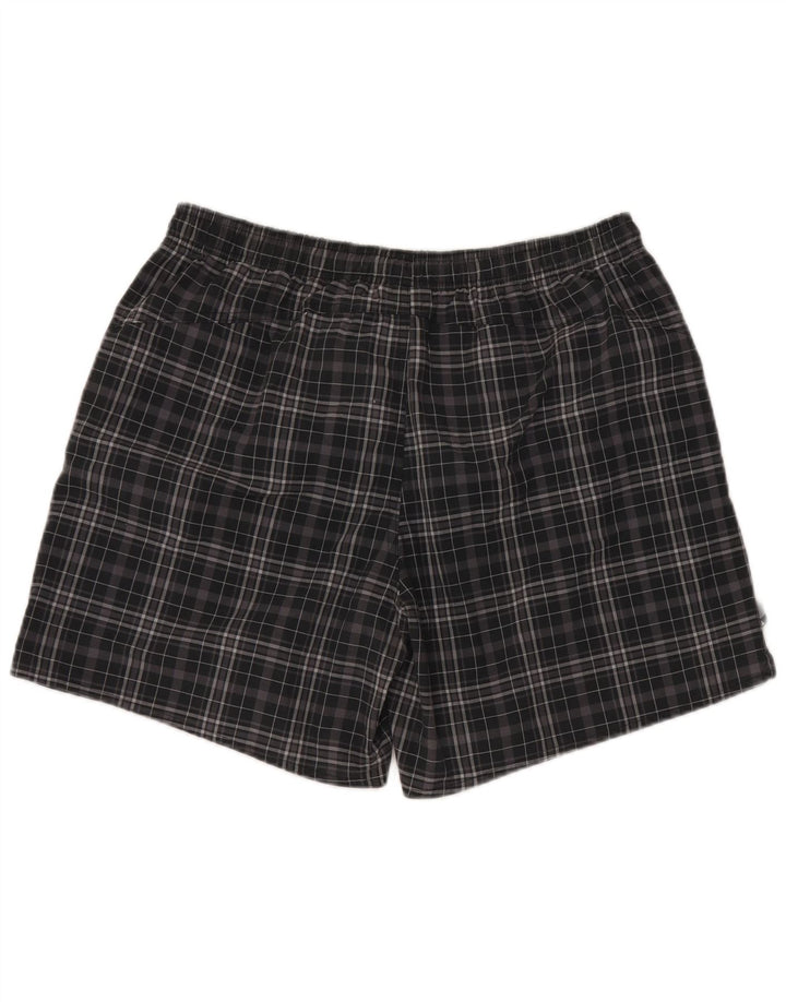 ADIDAS Short de bain homme grand noir à carreaux en polyester
