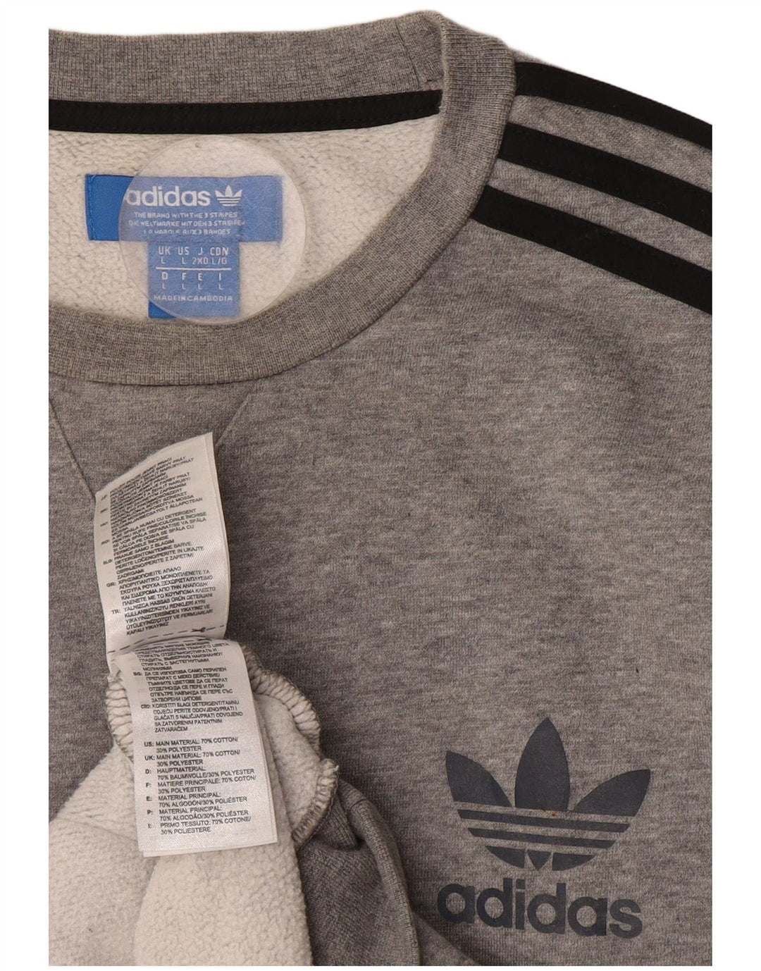 Adidas Sweat-shirt pour homme en coton moucheté Gris Large
