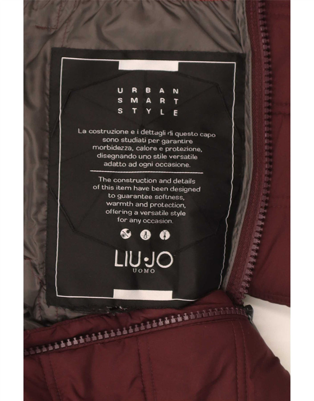 Liu Jo Veste matelassée à capuche pour homme UK 38 Polyester Bordeaux moyen