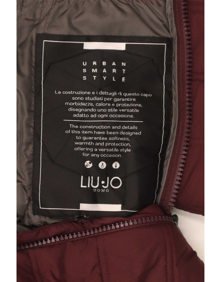 Liu Jo Veste matelassée à capuche pour homme UK 38 Polyester Bordeaux moyen