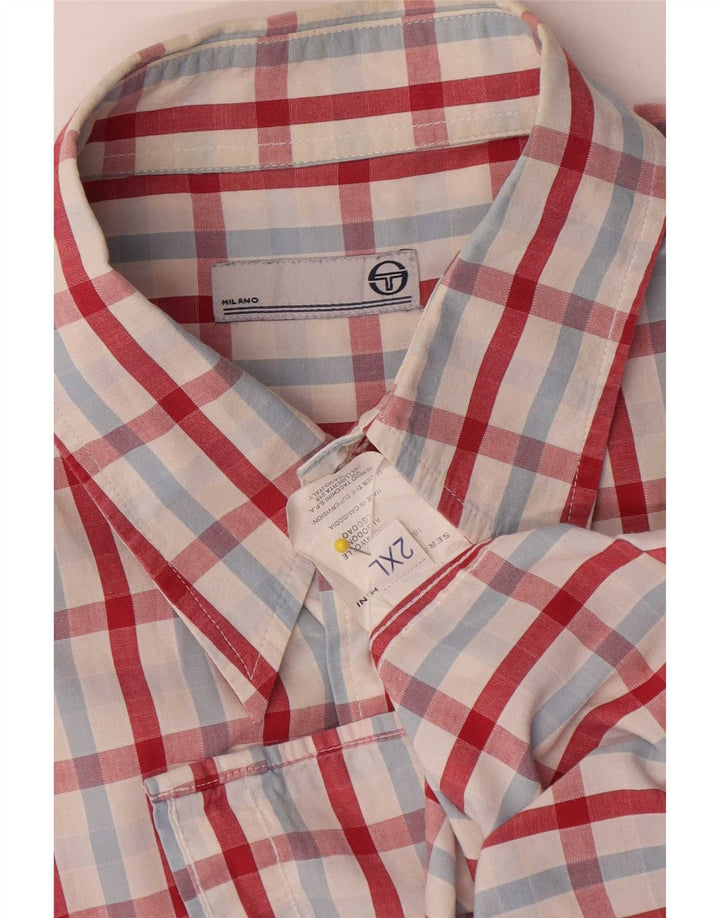 Sergio Tacchini Chemise à Manches Courtes Homme 2XL Coton à Carreaux Multicolore