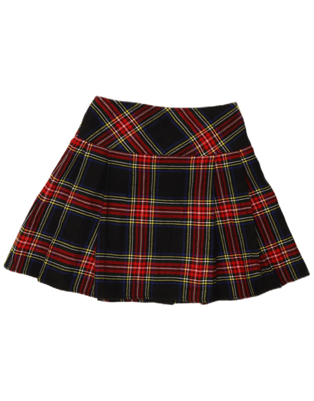 vintage Femmes Mini Wrap Jupe W30 Moyen Marine Bleu Plaid Acrylique