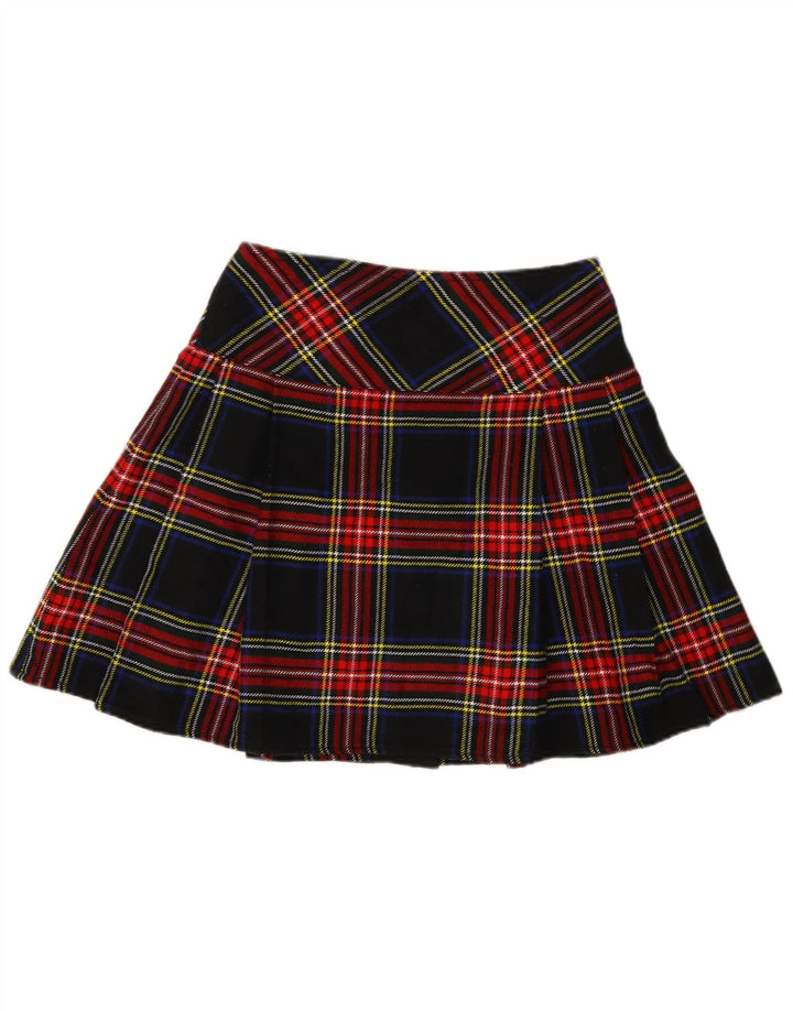 vintage Femmes Mini Wrap Jupe W30 Moyen Marine Bleu Plaid Acrylique