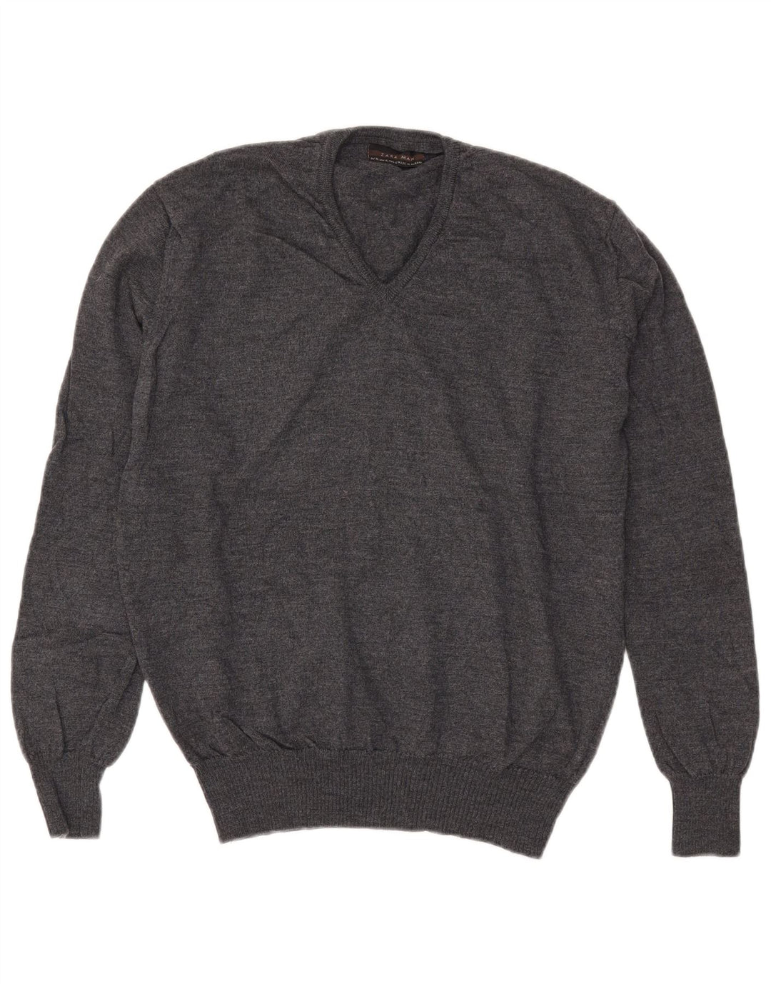 Zara Pull col V pour homme XL Gris