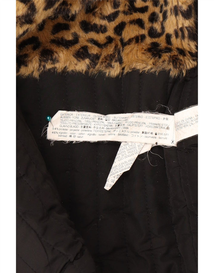 Zara Parka à capuche pour femme UK 14 Medium Kaki Polyester