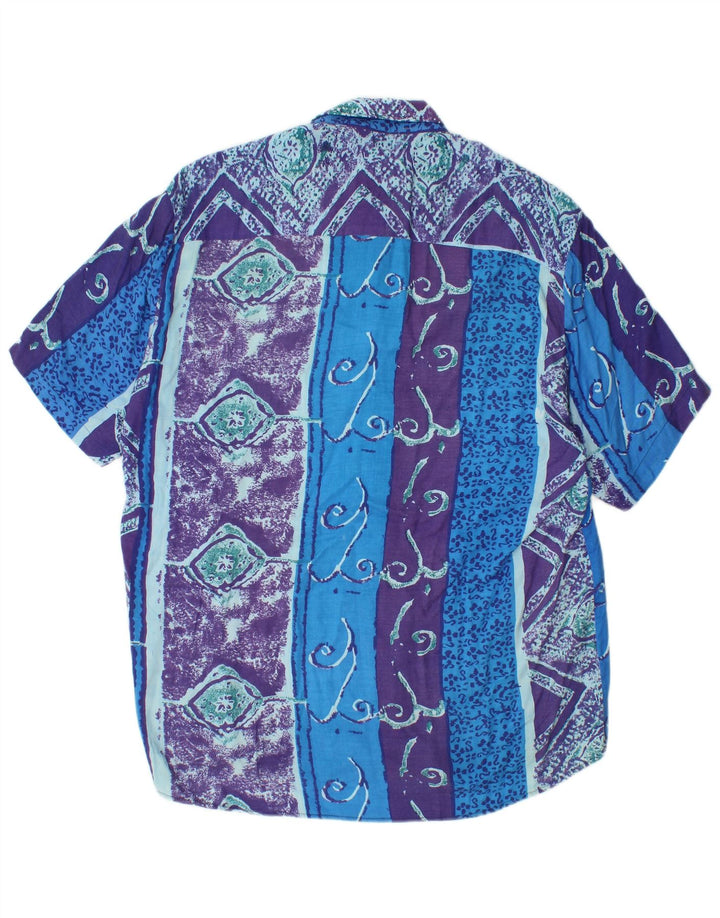 Collins Chemise à Manches Courtes Homme Bleu Moyen Paisley Viscose