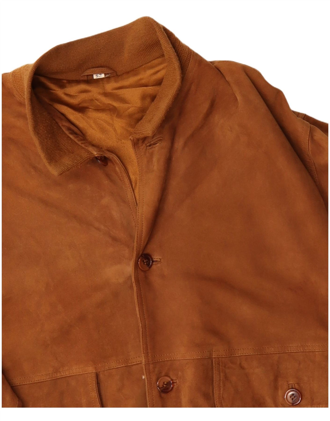 Veste Bomber En Daim Vintage Homme IT 52 XL Cuir Marron
