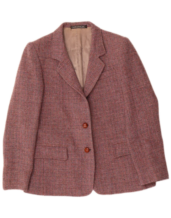 Orvis Veste blazer Harris Tweed pour femme UK 12 à chevrons rouge moyen