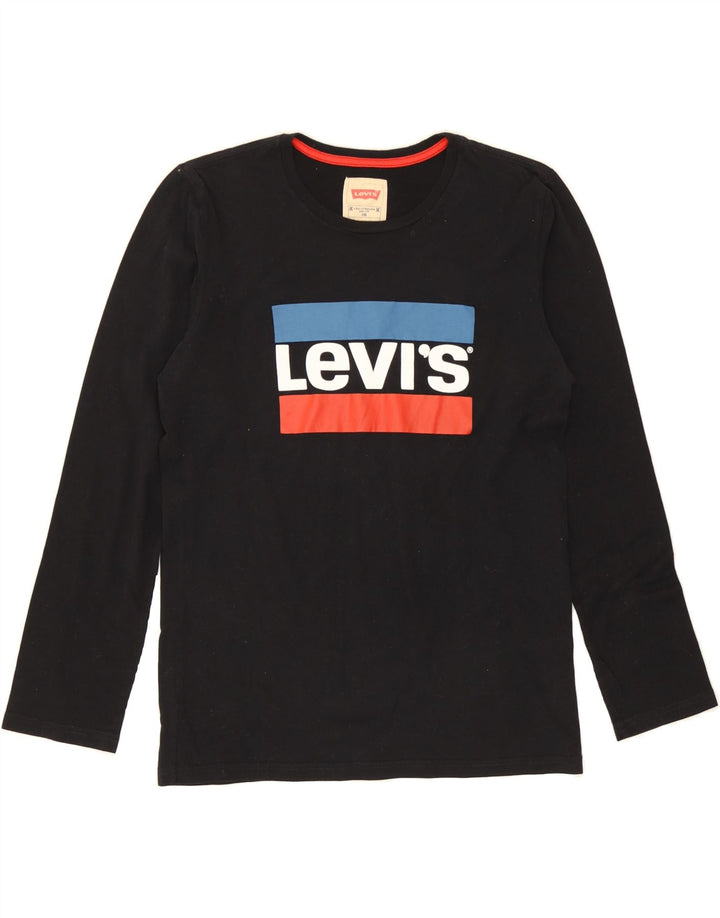 LEVI'S Boys Graphic Top Long Sleeve 15-16 Years Black Cotton Vintage Levi's and Second-Hand Levi's from Messina Hembry 