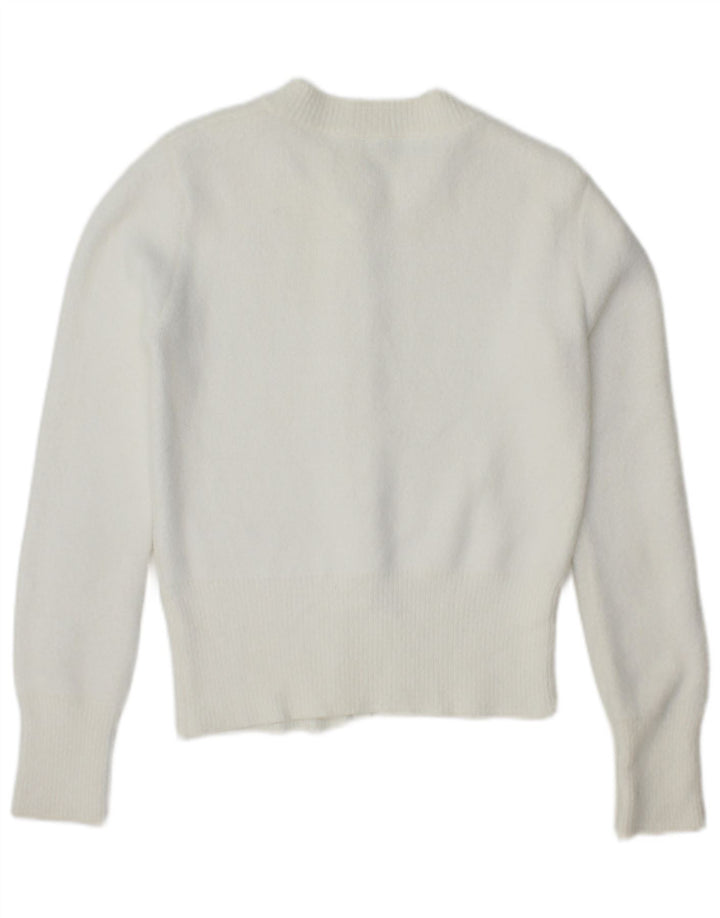 Zara Cardigan Femme Pull UK 10 Petit Blanc
