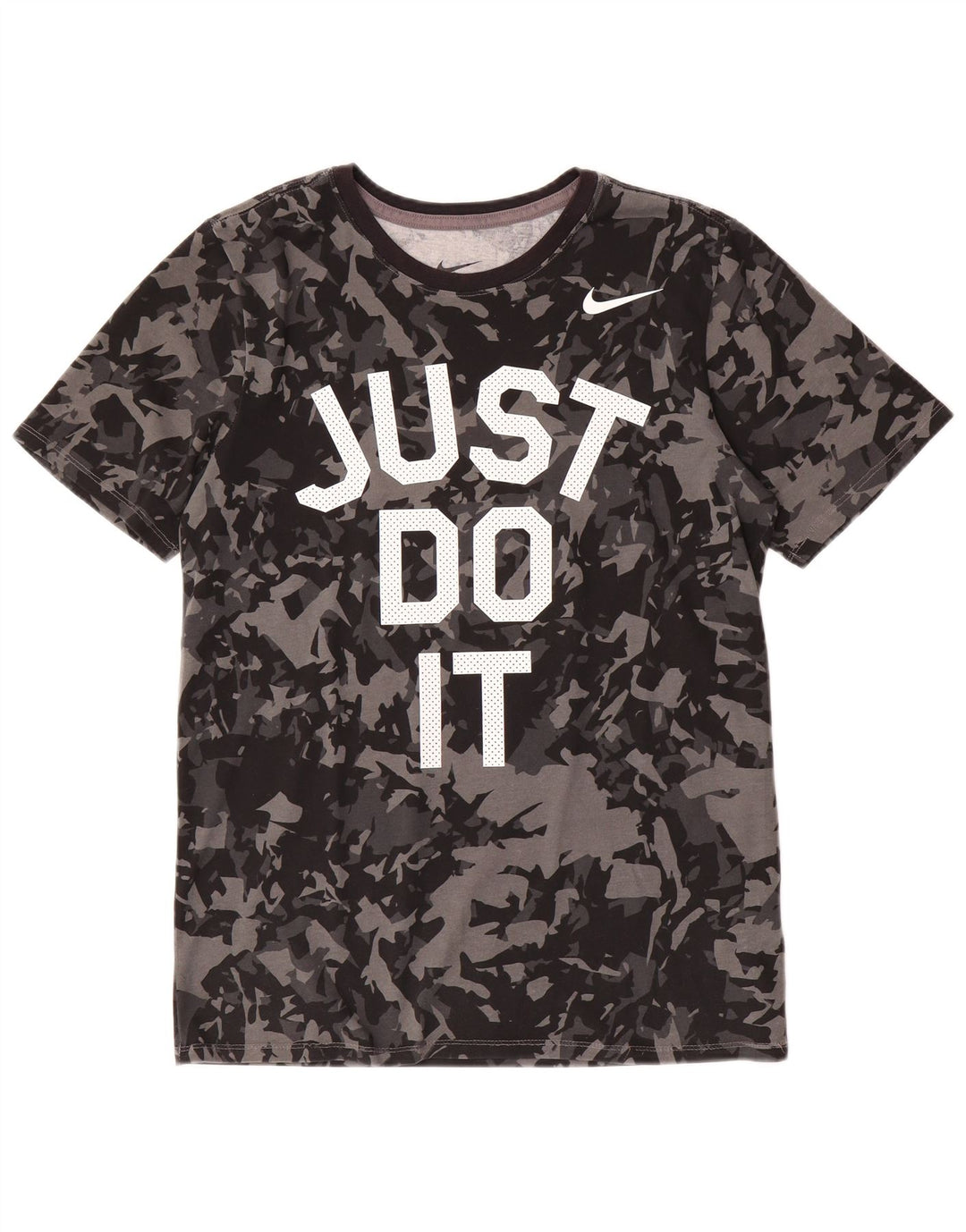 NIKE T-shirt graphique coupe athlétique pour hommes, petit coton camouflage noir