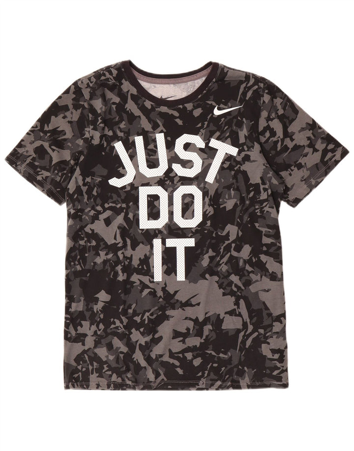 NIKE T-shirt graphique coupe athlétique pour hommes, petit coton camouflage noir