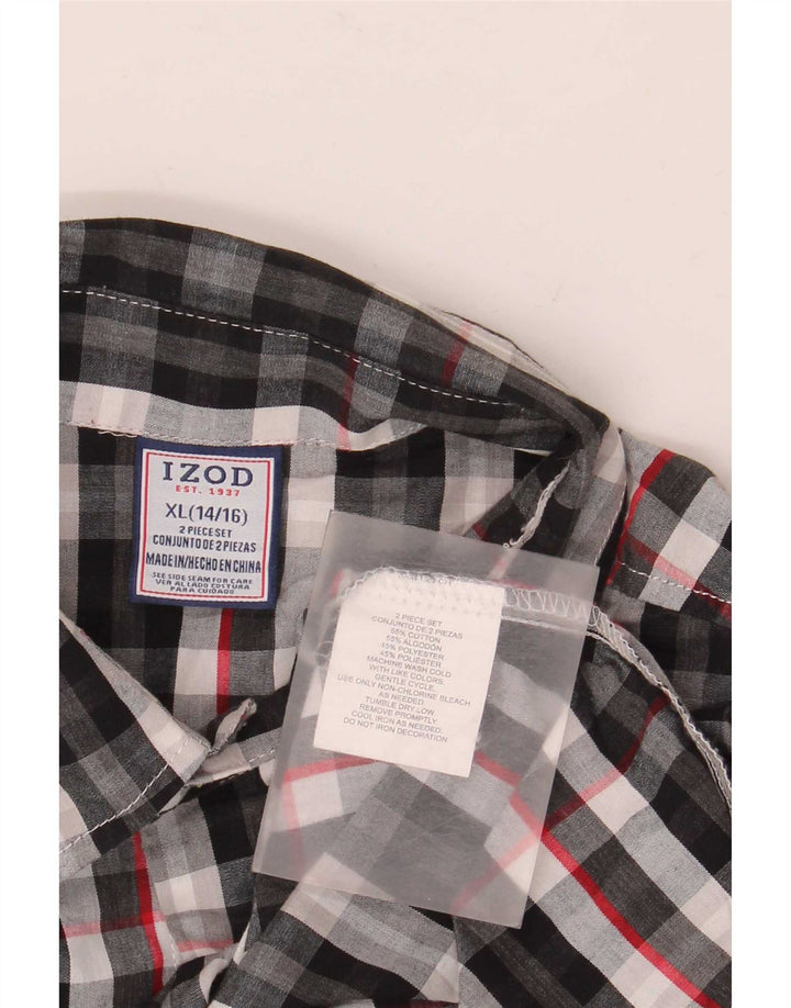 Izod Chemise Garçon 14-15 ans XL Coton à Carreaux Multicolore