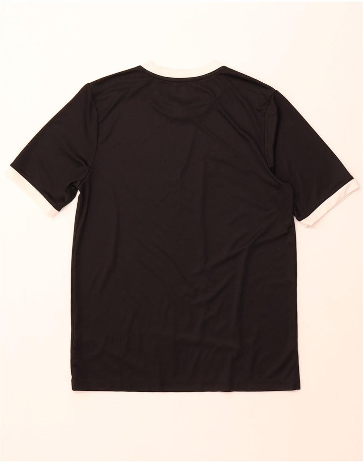 ADIDAS Garçon Climalite T-Shirt Top 15-16 ans XL Noir Rayé Polyester