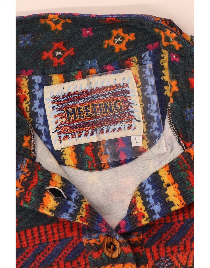 Meeting Sweat-shirt à col boutonné pour homme, grandes rayures multicolores