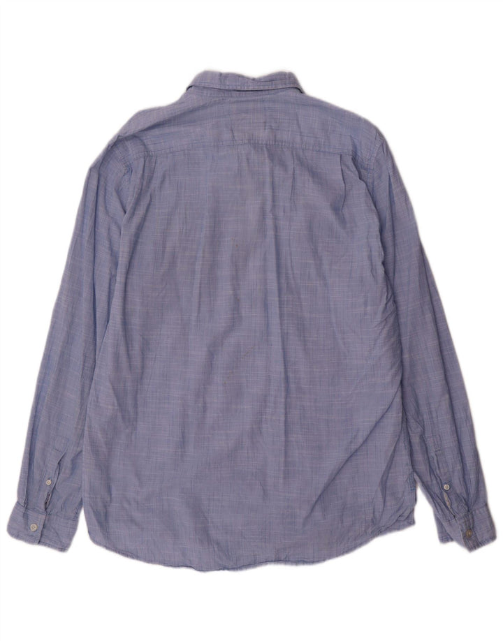 Guess Chemise pull coupe classique pour hommes XL Bleu Coton