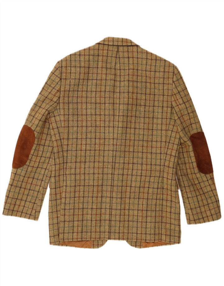 Barbour Veste blazer à 2 boutons pour homme EU 48 à carreaux vert moyen en laine vierge