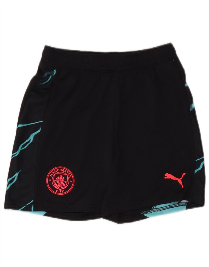 PUMA Short de Sport Manchester City Garçon 11-12 Ans Noir Colorblock