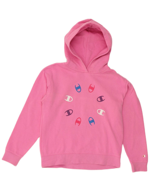 Champion Pull à capuche graphique pour fille 13-14 ans XL Rose Coton