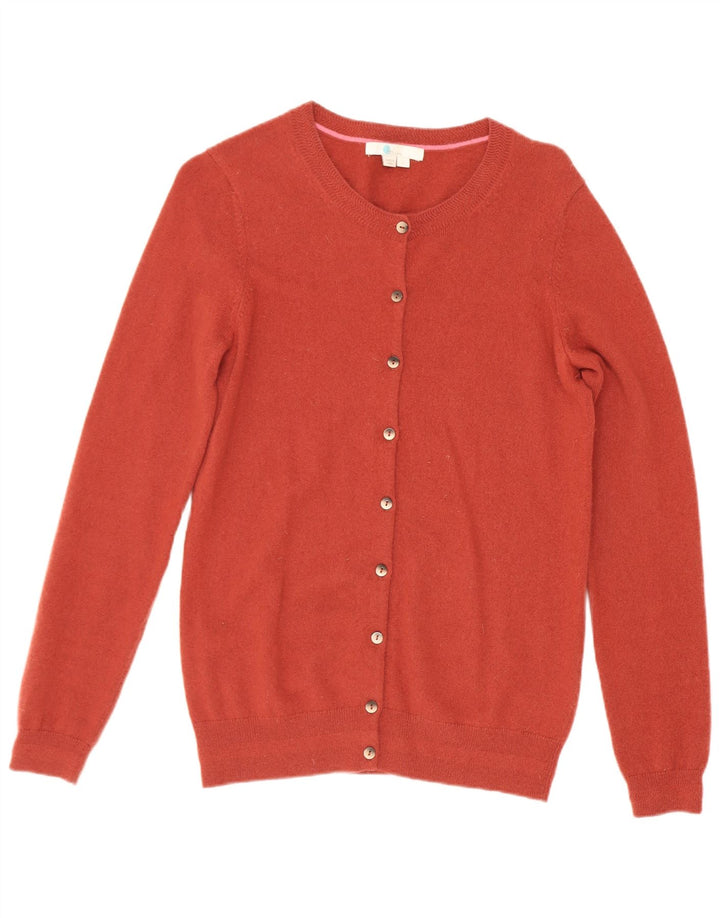 Boden Femme Cardigan Pull UK 10 Petit Cachemire Rouge