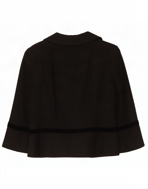 Whistles Veste blazer à manches 3/4 pour femme UK 12 Noir moyen Polyacrylique