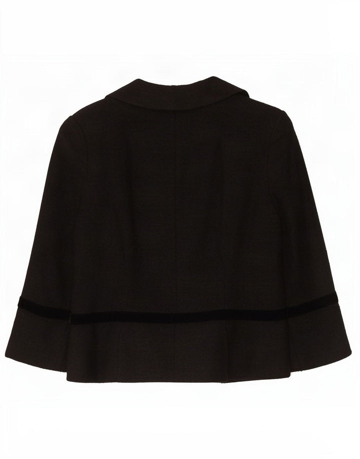 Whistles Veste blazer à manches 3/4 pour femme UK 12 Noir moyen Polyacrylique