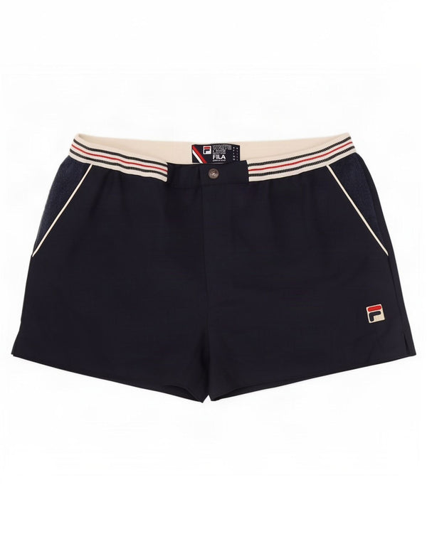 Fila Short de sport White Line Homme Bleu Marine Large Colorblock Polyester
