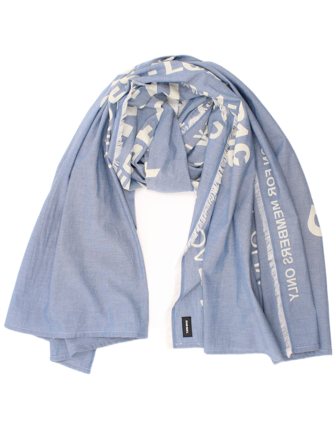 Diesel Écharpe rectangulaire graphique pour femme, taille unique, en coton bleu