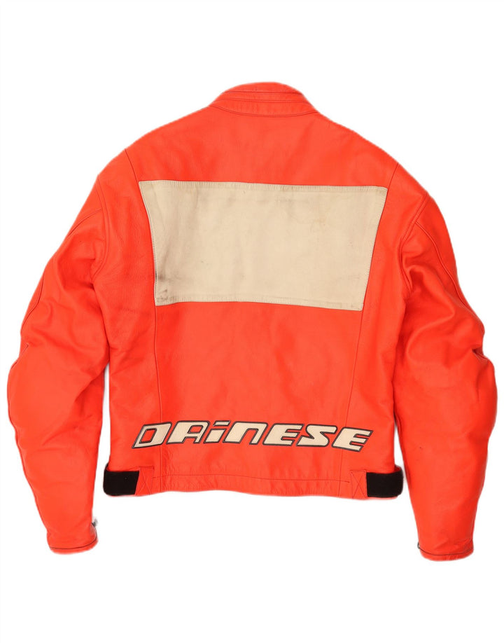 Dainese Veste de course en cuir graphique pour hommes IT 50 Colorblock orange moyen