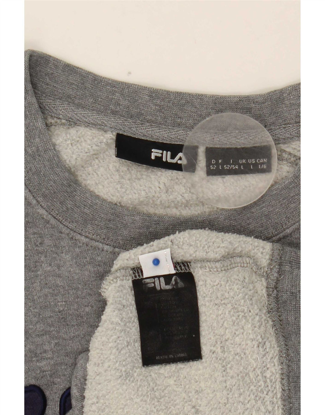 Fila Sweat-shirt graphique pour hommes, grand, gris, coton