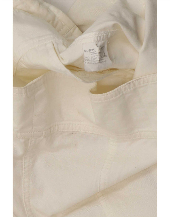 Moschino Veste Bomber Femme UK 12 Medium Off White Coton