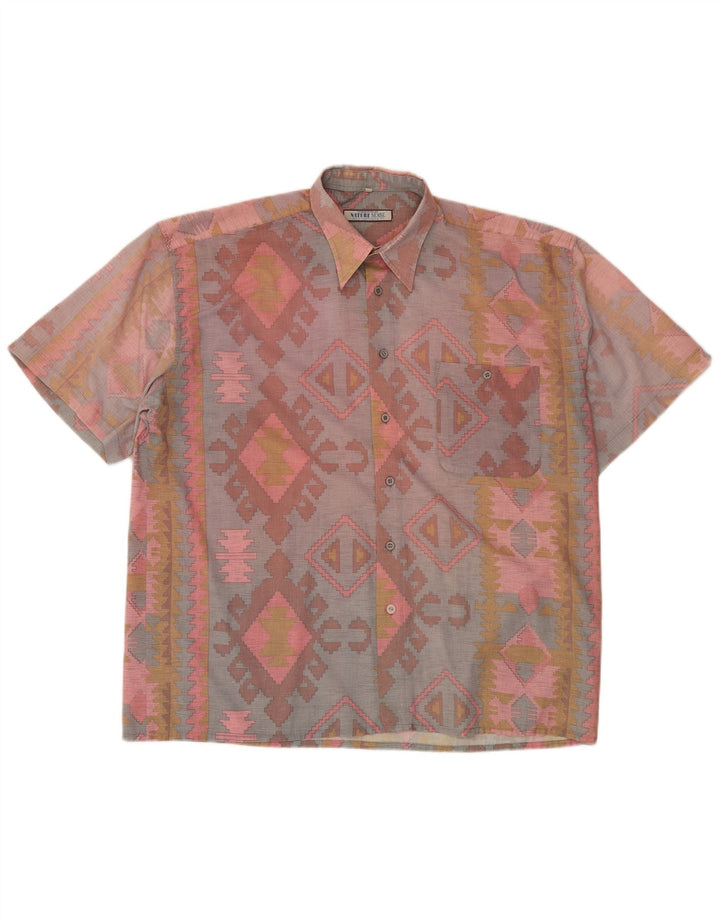 Chemise à manches courtes homme VINTAGE XL polyester géométrique multicolore