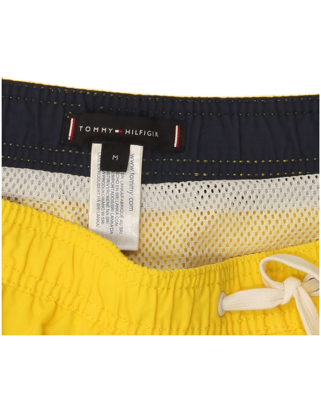 TOMMY HILFIGER Short de Bain Homme Colorblock Polyamide Jaune Moyen