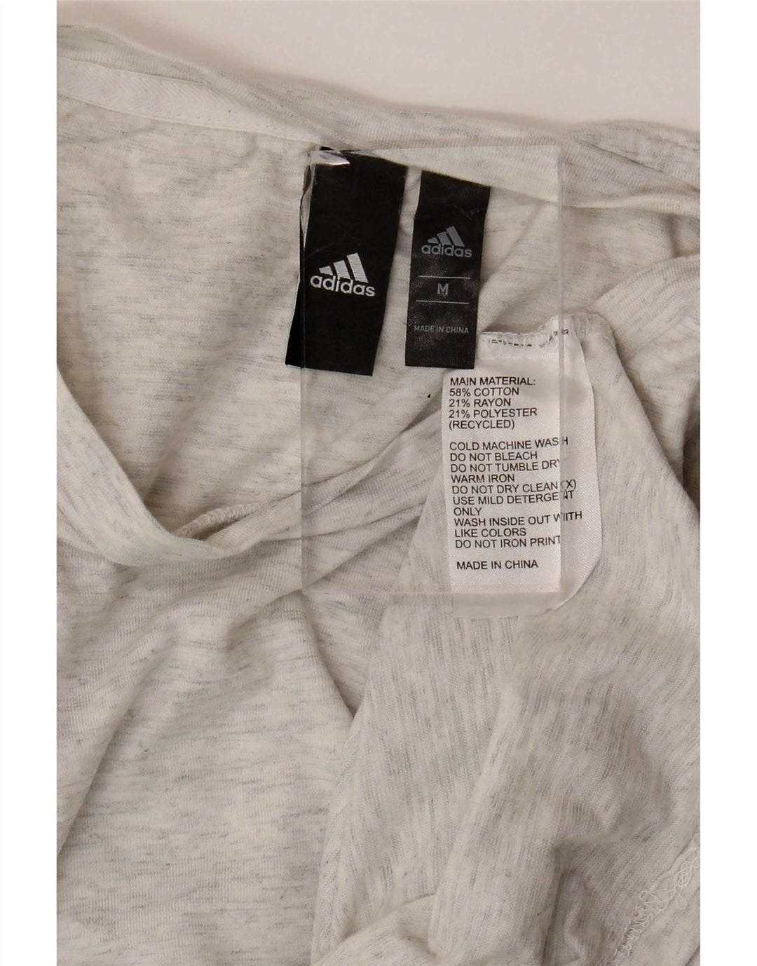 Adidas T-Shirt Femme Top UK 12 Gris Moyen Coton
