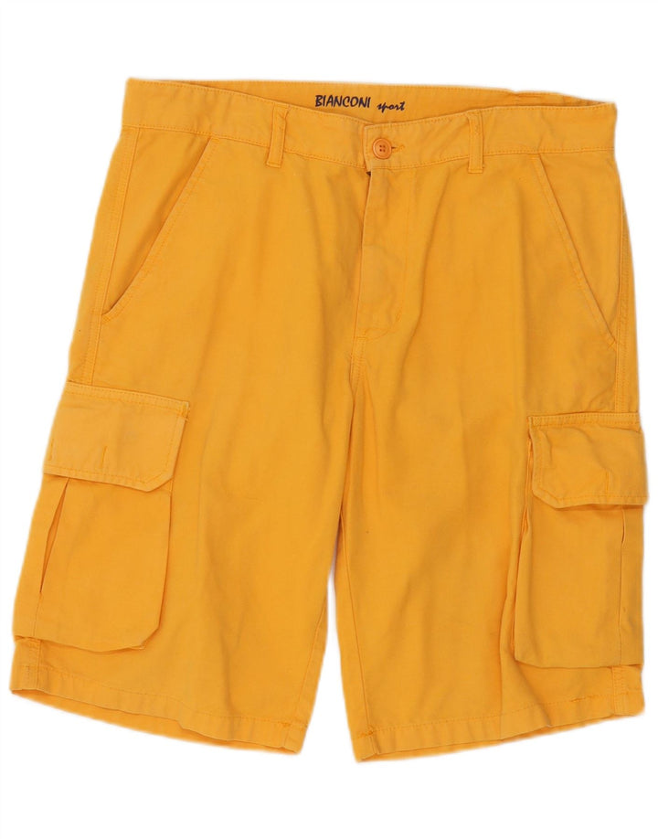 Short Cargo Vintage Homme IT 48 Moyen W34 Coton Jaune