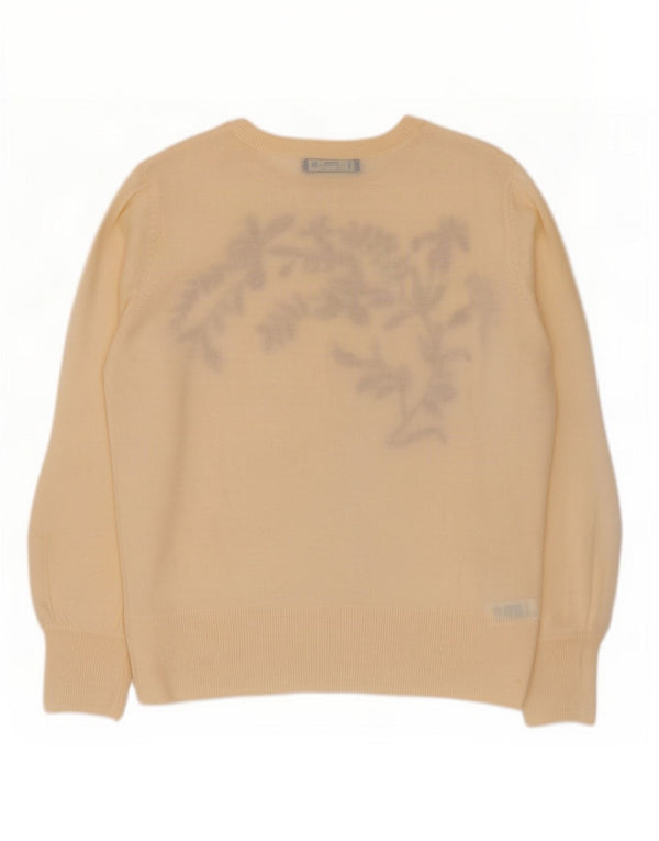 Marks & Spencer Pull col bateau pour femme UK 12 Beige moyen floral