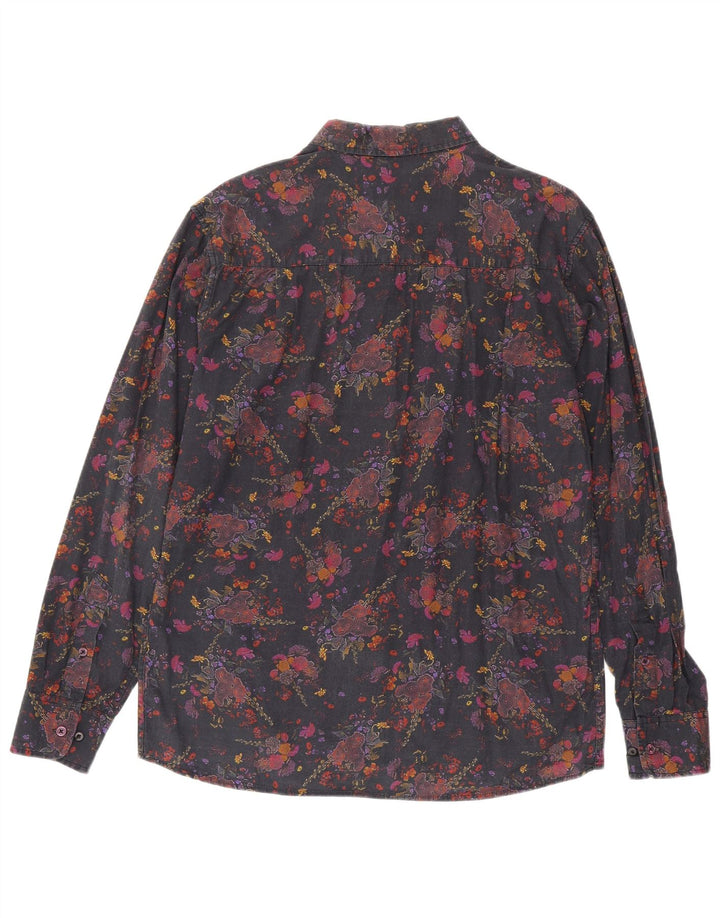 Chemise homme vintage Grand coton floral noir